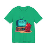 Sarcastic Monster Cartoon Tee: Funny "I Can't See Red Flags..." Monster T-Shirt