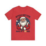 Santa Cookie Sarcastic Tee, Funny Santa T-Shirt, Funny Christmas Clothing