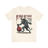 Sarcastic Krampus Christmas T-Shirt - "My Neck, My Back" Horror Graphic Tee