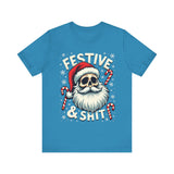 Festive & Sh*t Skull Santa Christmas Tee