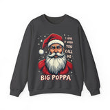 Sarcastic "I Love It When You Call Me Big Poppa" Santa Sweatshirt, Funny Christmas Sweater for Him