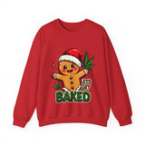 Let's Get Baked Funny Christmas Sweater, Funny Holiday Gingerbread Man Sweatshirt, Cannabis Humor Clothing