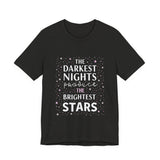 Inspirational Cosmic Graphic Tee, Motivational Bright Stars T-Shirt