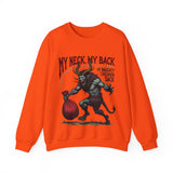 Sarcastic Krampus Christmas Sweatshirt - "My Neck, My Back" Horror Graphic Sweater