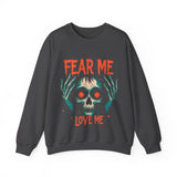 Spooky Skull Sweatshirt - Fear Me Love Me Crewneck