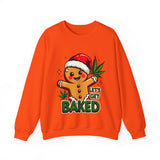 Let's Get Baked Funny Christmas Sweater, Funny Holiday Gingerbread Man Sweatshirt, Cannabis Humor Clothing
