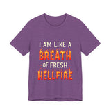 Fiery Statement Tee - "Breath of Fresh Hellf*re" Workout T-Shirt