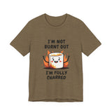 Funny Charred Marshmallow T-Shirt – Sarcastic Burnt Out Tee