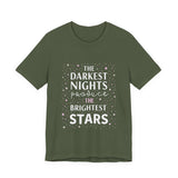 Inspirational Cosmic Graphic Tee, Motivational Bright Stars T-Shirt
