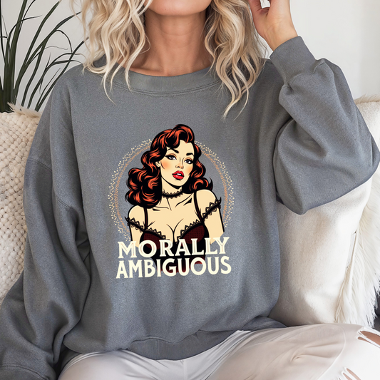 Morally Ambiguous Vintage Pinup Crewneck Sweatshirt