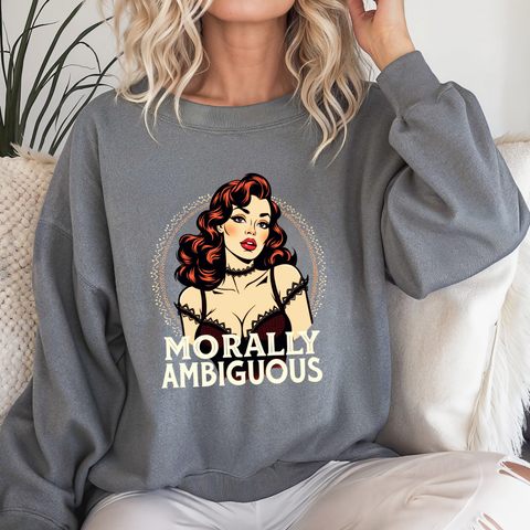 Morally Ambiguous Vintage Pinup Crewneck Sweatshirt