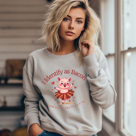 Cute Piggie Bacon Funny Crewneck Sweatshirt
