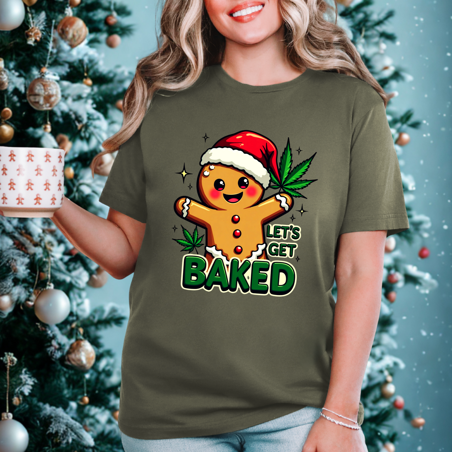 Let's Get Baked Holiday Gingerbread Man Tee
