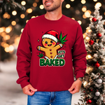 Let's Get Baked Funny Christmas Sweater, Funny Holiday Gingerbread Man Sweatshirt, Cannabis Humor Clothing