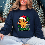 Let's Get Baked Funny Christmas Sweater, Funny Holiday Gingerbread Man Sweatshirt, Cannabis Humor Clothing