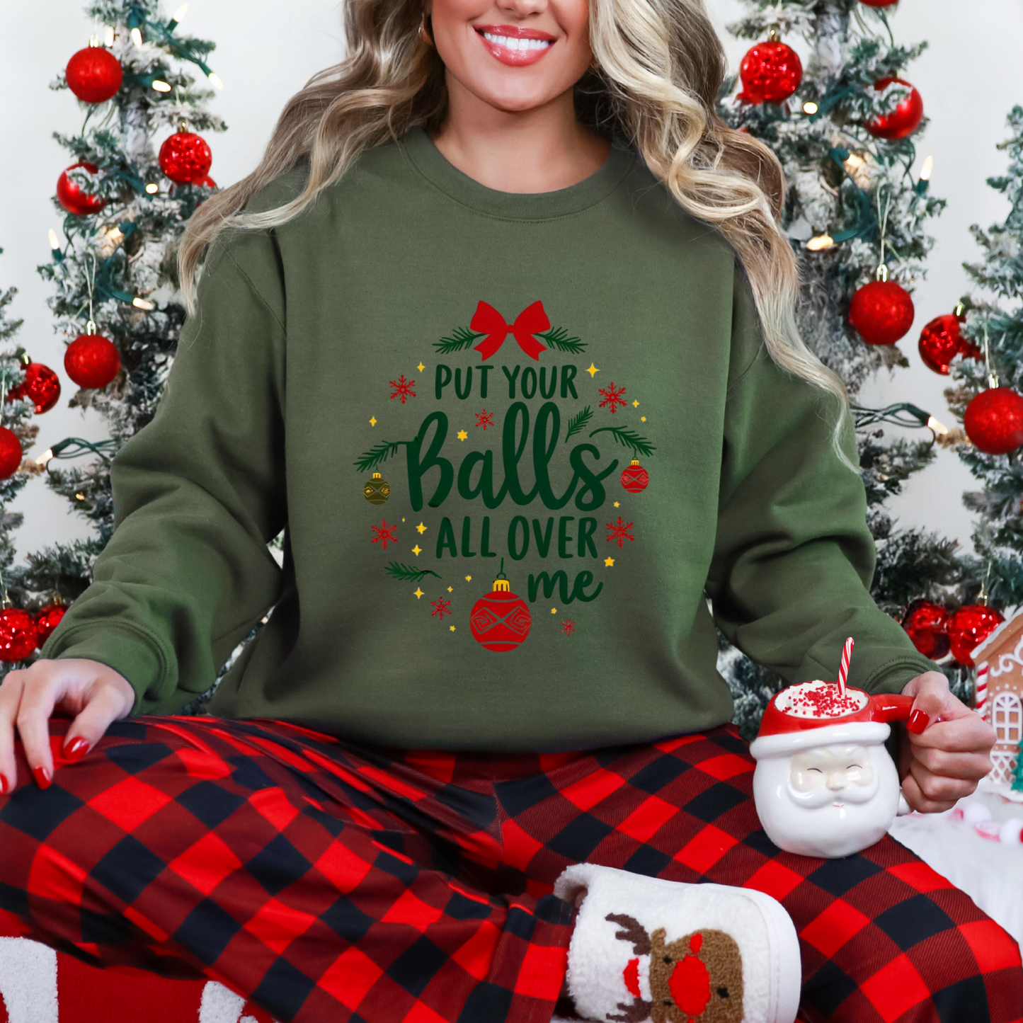 Sarcastic "Put Your Balls" Christmas Sweatshirt