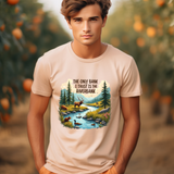 Funny Nature-Inspired Graphic Tee - Sarcastic "Only Bank I Trust is the Riverbank" T-Shirt