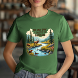 Funny Nature-Inspired Graphic Tee - Sarcastic "Only Bank I Trust is the Riverbank" T-Shirt