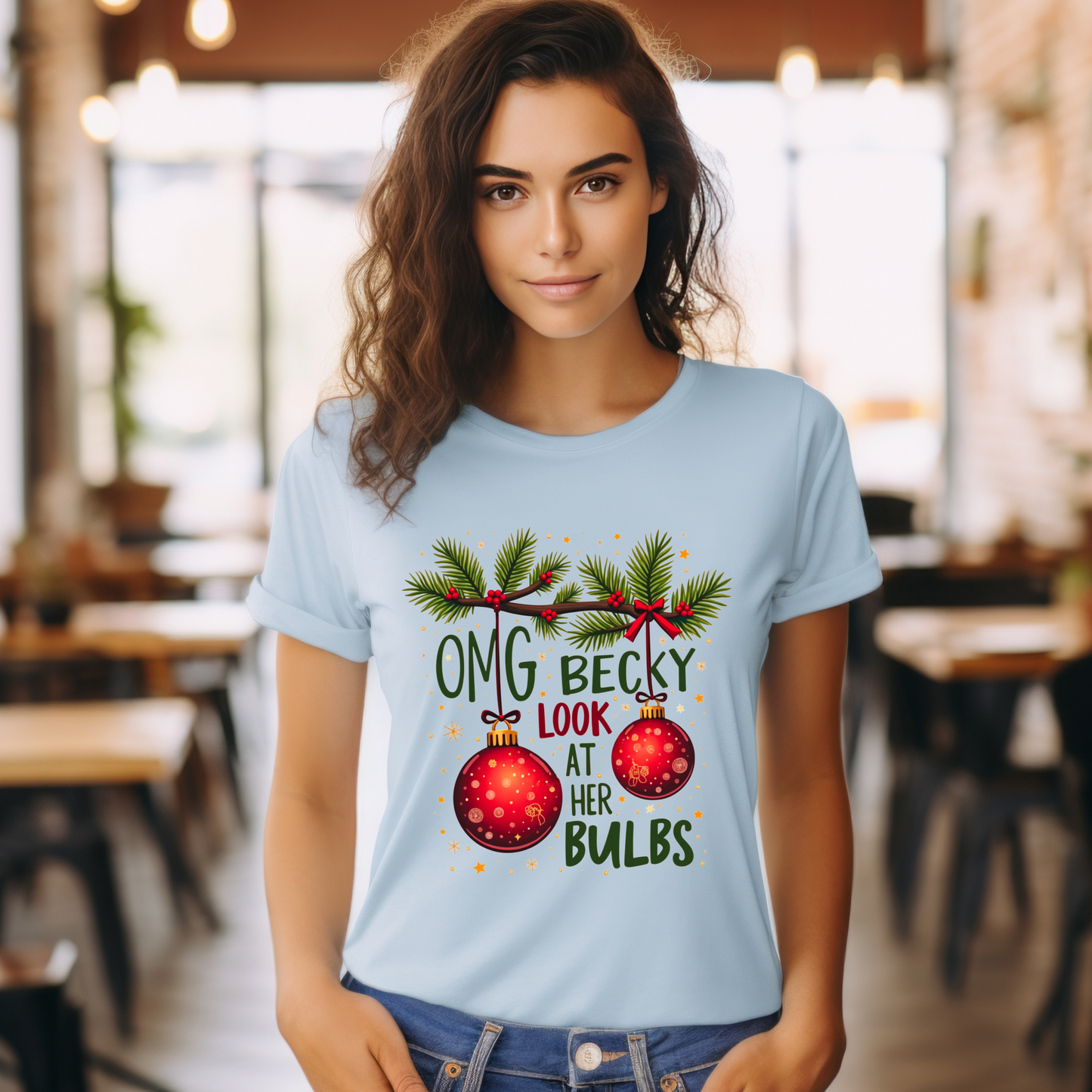 OMG Becky Look at Her Bulbs Sarcastic Christmas T-Shirt