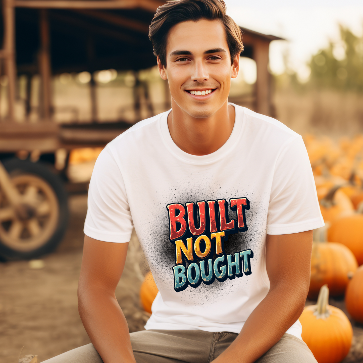 Built Not Bought Motivational Graphic T-Shirt