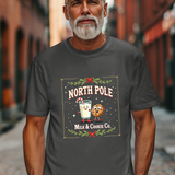 North Pole Milk & Cookie Co. Christmas T-Shirt - Festive Whimsical Tee