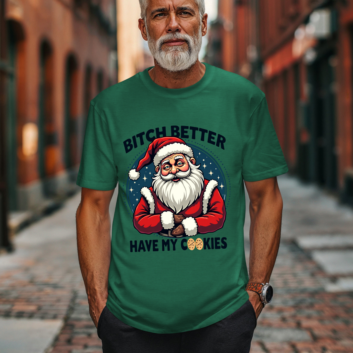 Funny Santa Christmas Cookie T-Shirt