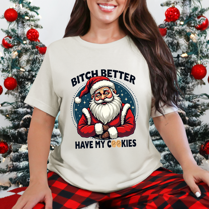 Funny Santa Christmas Cookie T-Shirt