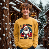 Sarcastic Santa Cookie Christmas Sweatshirt, Funny Festive Christmas Sweater
