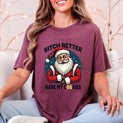 Funny Santa Christmas Cookie T-Shirt