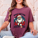 Santa Cookie Sarcastic Tee, Funny Santa T-Shirt, Funny Christmas Clothing