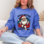 Sarcastic Santa Cookie Christmas Sweatshirt, Funny Festive Christmas Sweater