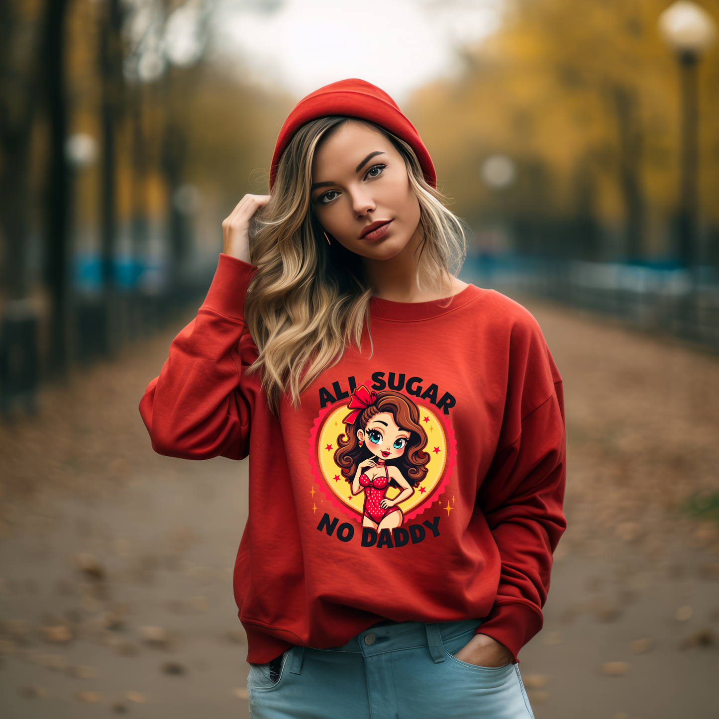 All Sugar No Daddy Retro Pin-Up Sweater