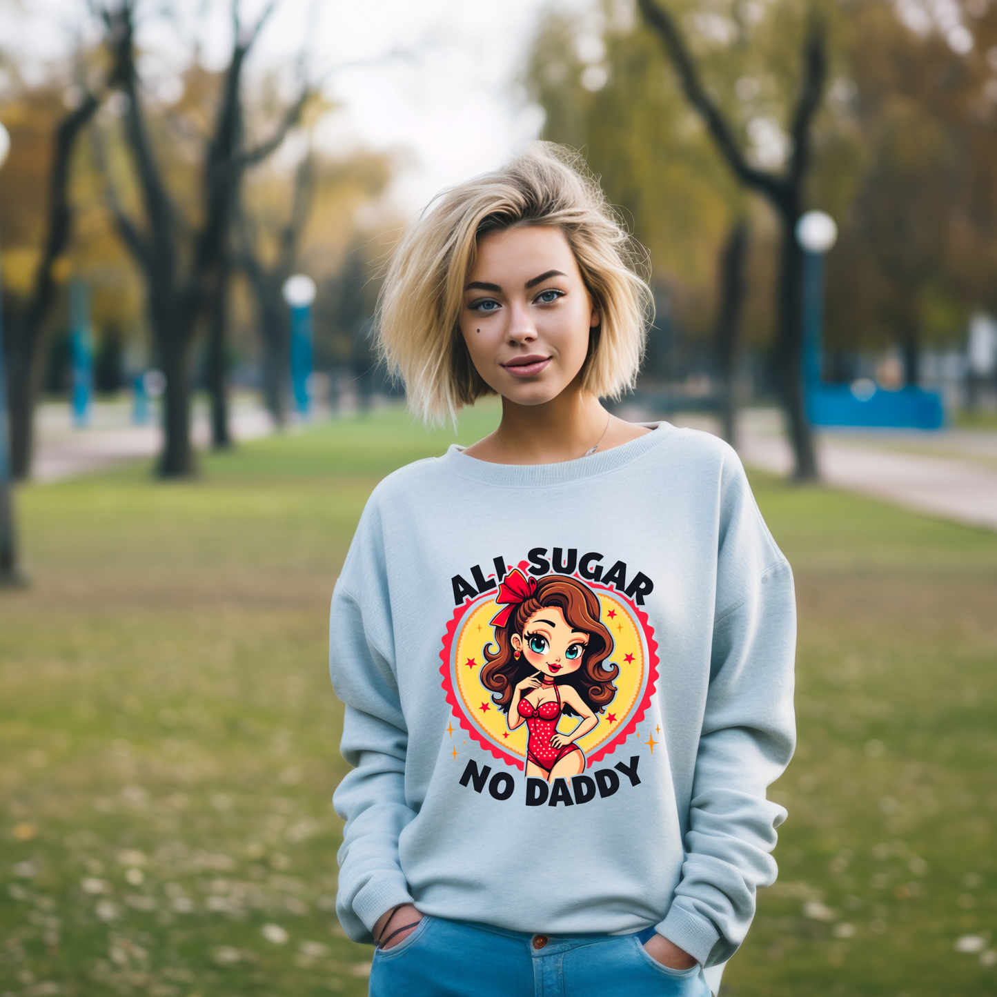 All Sugar No Daddy Retro Pin-Up Sweater