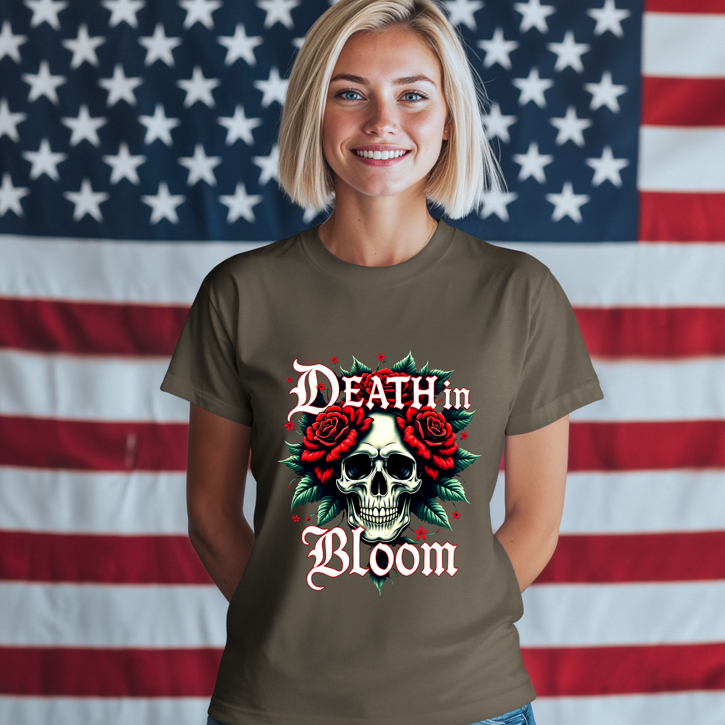 Death in Bloom Floral Skull Tee
