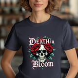 Gothic Floral Skull T-Shirt - Death in Bloom Tee