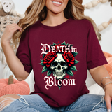 Gothic Floral Skull T-Shirt - Death in Bloom Tee