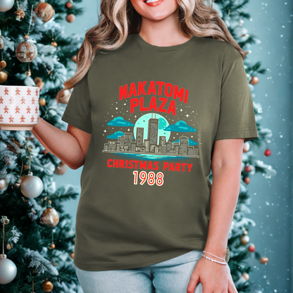 Funny Retro Nakatomi Plaza 1988 Christmas Tee
