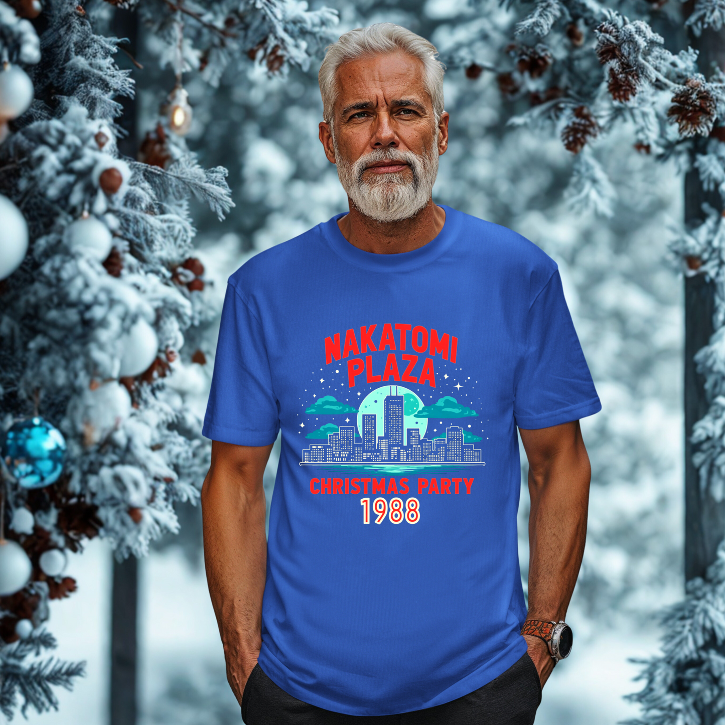 Funny Retro Nakatomi Plaza 1988 Christmas Tee