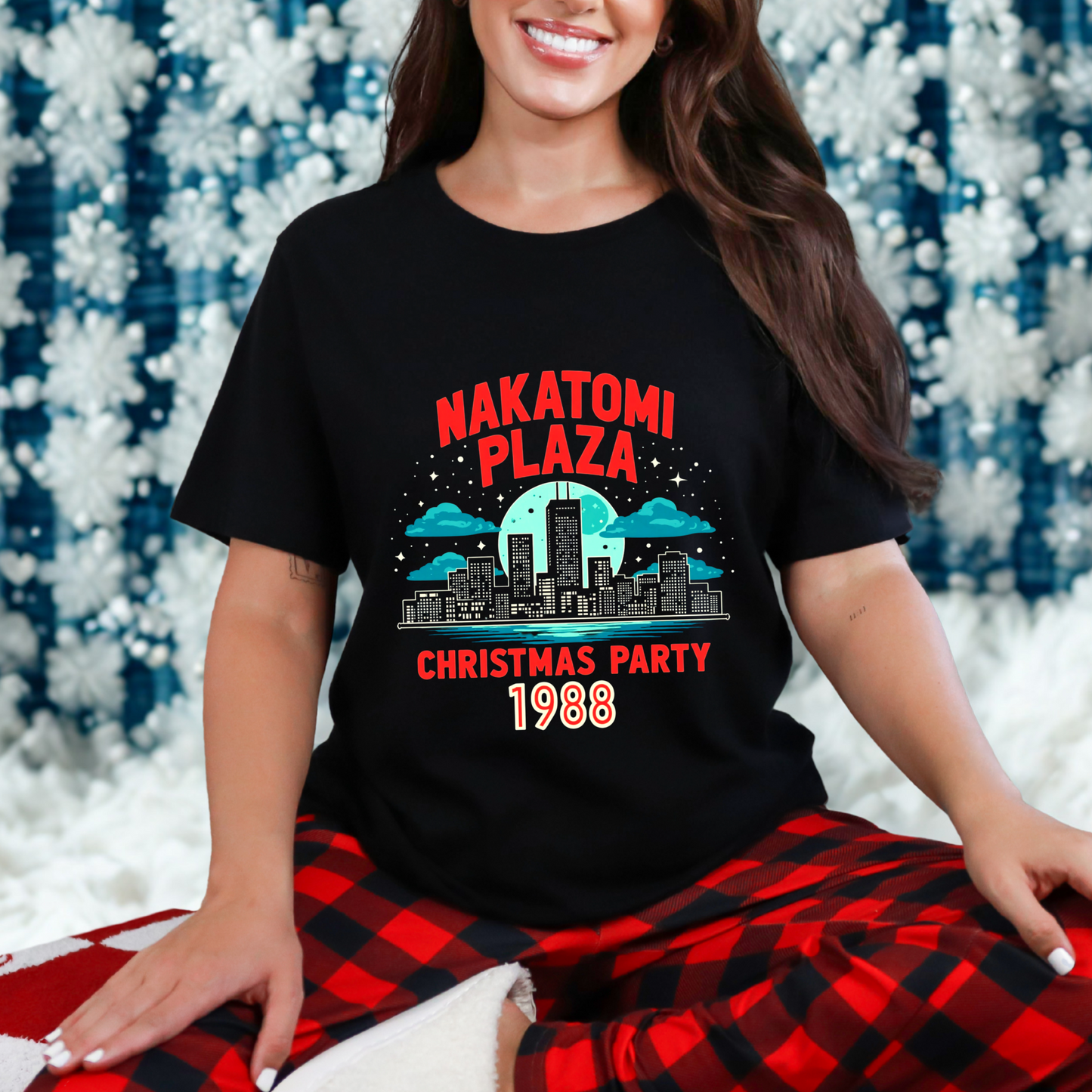 Funny Retro Nakatomi Plaza 1988 Christmas Tee