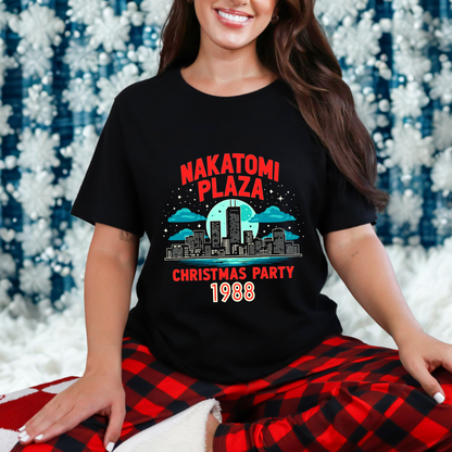 Funny Retro Nakatomi Plaza 1988 Christmas Tee