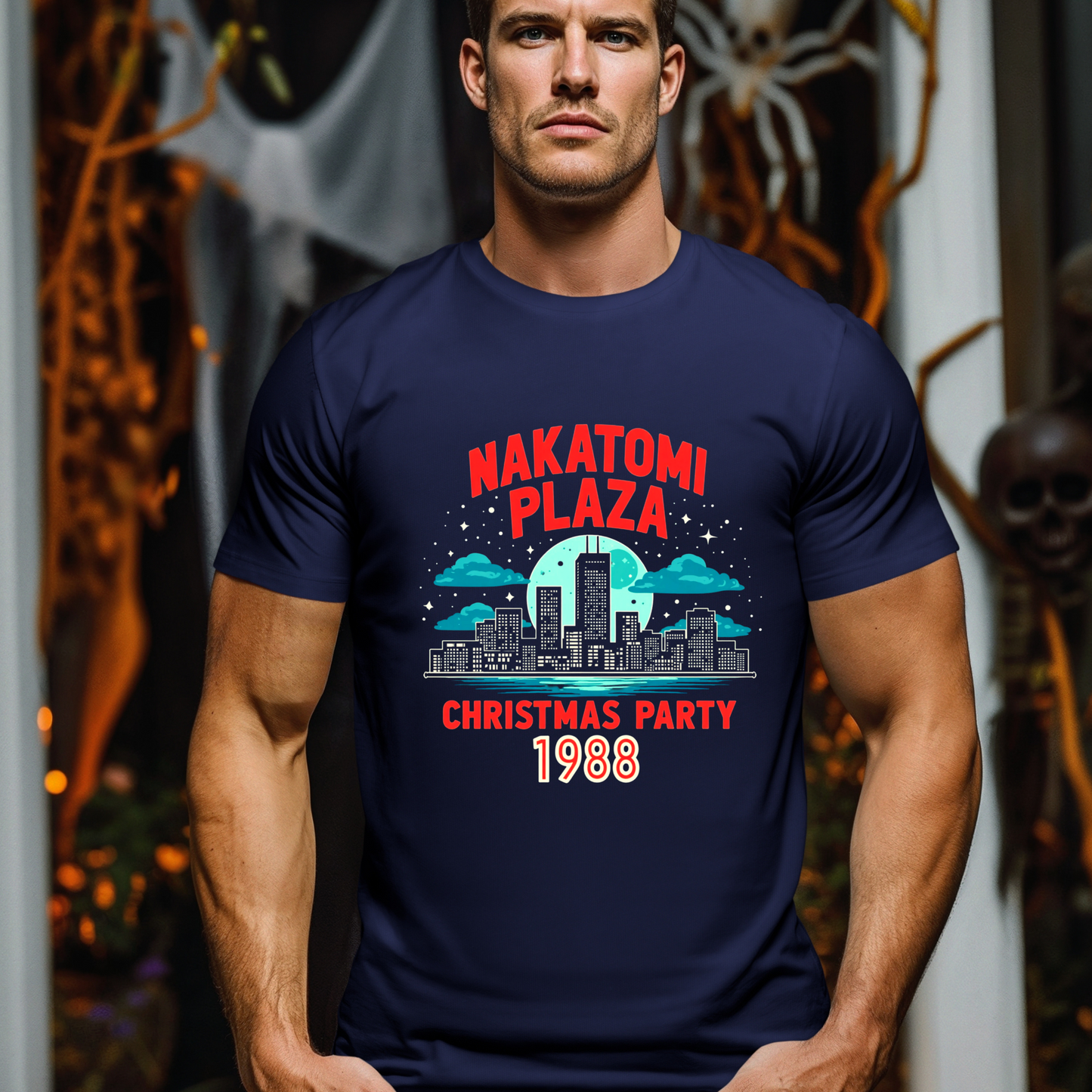 Funny Retro Nakatomi Plaza 1988 Christmas Tee