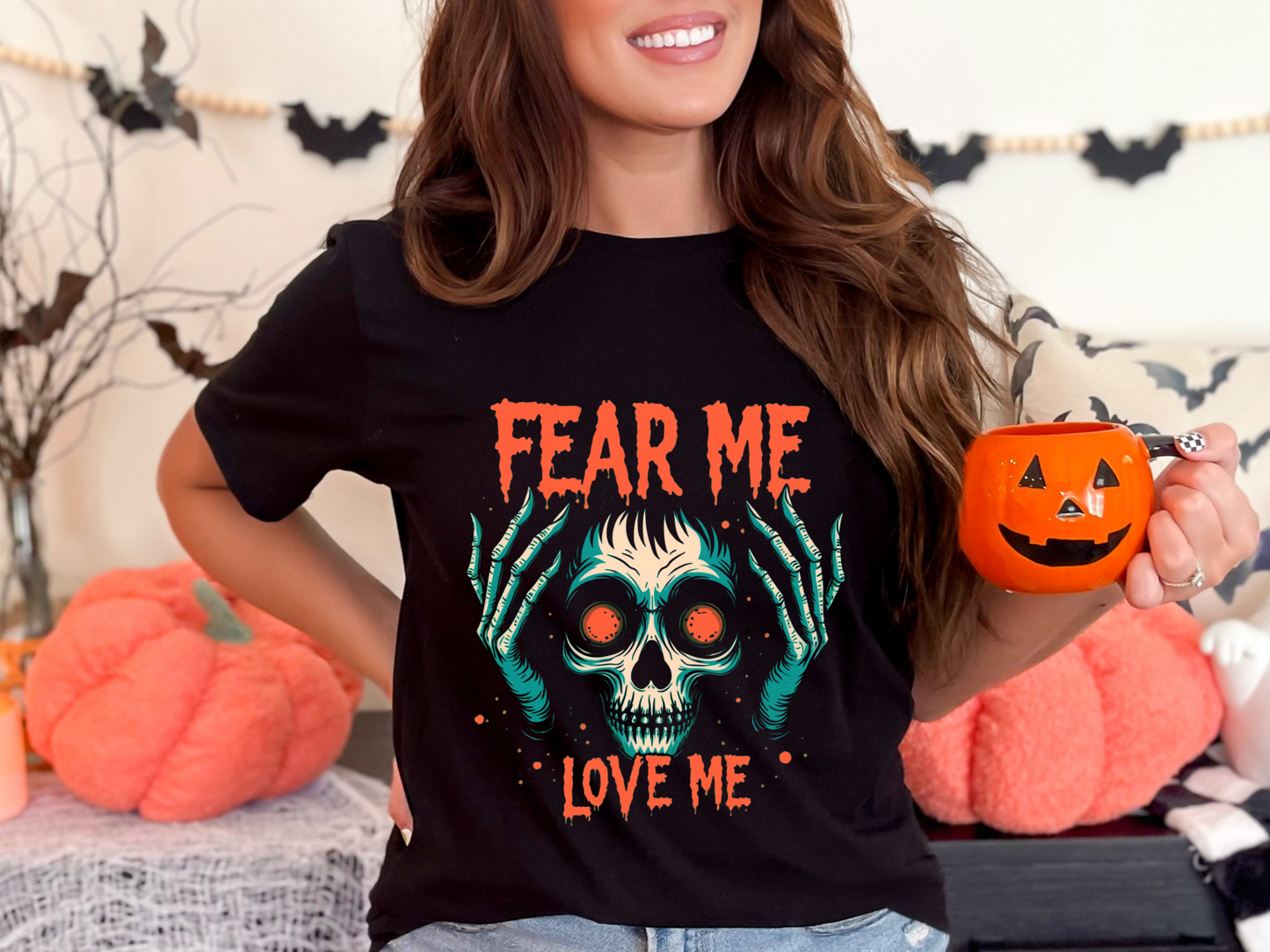 Fear Me Love Me Graphic Skull T-Shirt