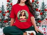 Funny Christmas Pin Up Girl T-Shirt - Sarcastic Coquette Tee