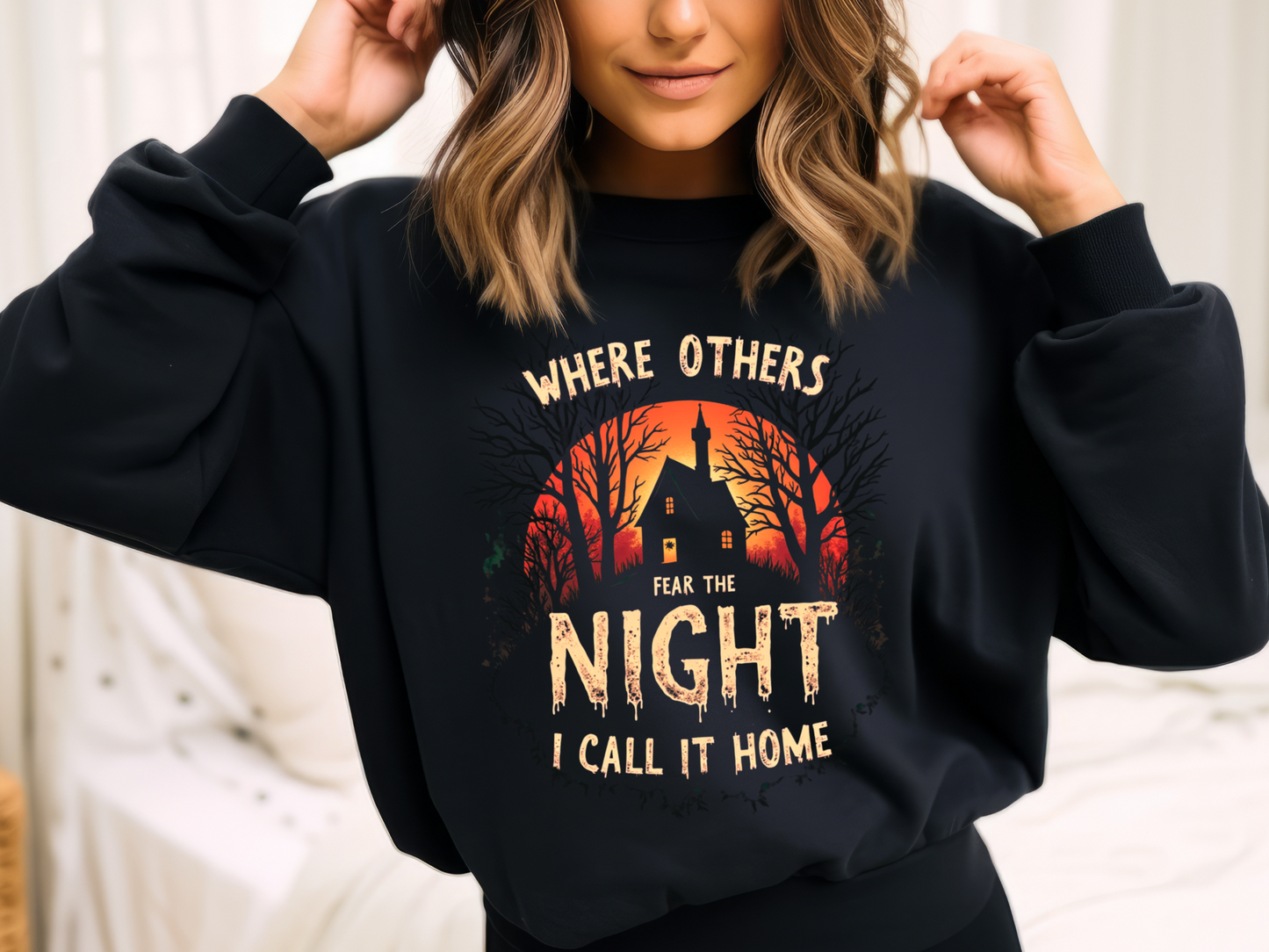 Fear the Night Spooky Vintage Inspired Sweatshirt
