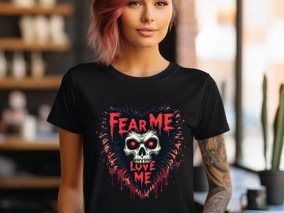 Gothic Fear Me Love Me Skull Tee