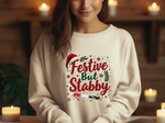 Festive But Stabby Funny Sweatshirt - Sarcastic Holiday Sweater