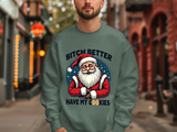 Sarcastic Santa Cookie Christmas Sweatshirt, Funny Festive Christmas Sweater