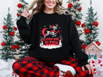 Gothic Skeleton Reindeer Christmas Sweatshirt - Sleigh Girl Sleigh Holiday Sweater