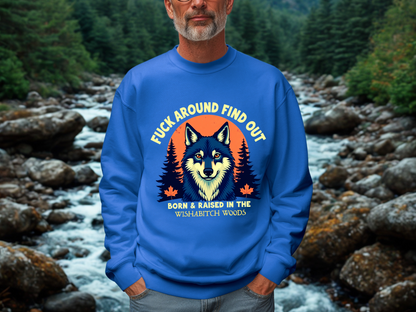 Sarcastic FAFO Wolf Statement Sweatshirt