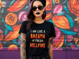 Fiery Statement Tee - "Breath of Fresh Hellf*re" Workout T-Shirt
